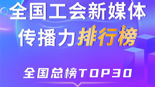 新一期全國工會新媒體傳播力總榜TOP30出爐！上海、廣東、嘉興位列前三