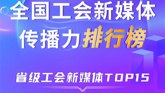 新一期全國省級工會新媒體傳播力TOP15出爐！上海、廣東、浙江位列前三