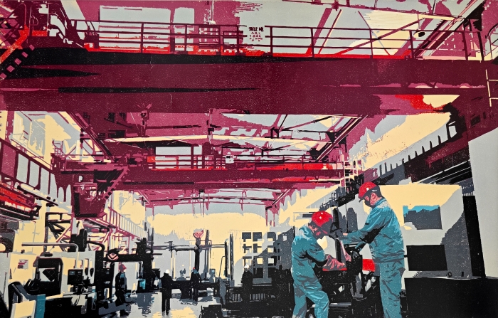 87-范琴-中國石油天然氣集團有限公司-創新空間·華北榮盛-版畫-110×70cm--外框尺寸126x86cm