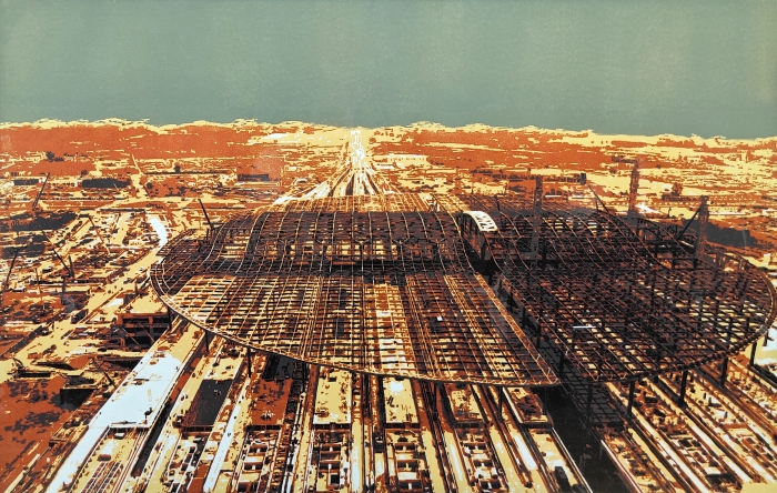 67-王景芬-版畫(huà)-啟航·雄安高鐵-外框尺寸-126X86CM
