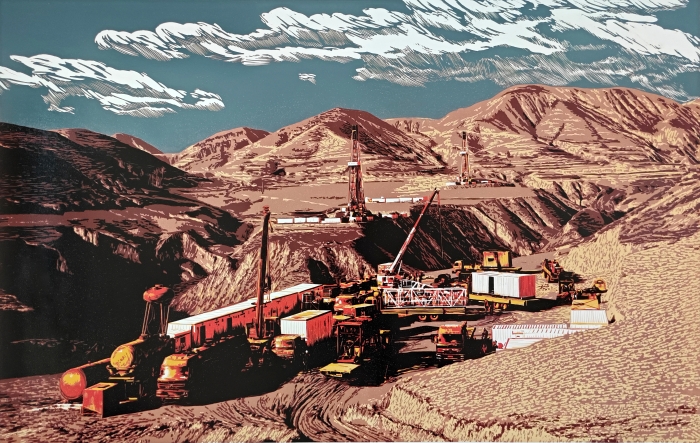 73-劉軍學-中國石油天然氣集團有限公司-流動的旋律-版畫-70x110cm-外框尺寸126x86cm