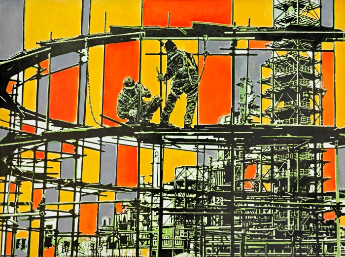 85-張彩云-中國石油化工集團有限公司-筑-版畫-90×67cm-外框尺寸180x86cm